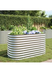 vidaXL Garten-Hochbeet 160x80x81 cm Verzinkter Stahl Silbern