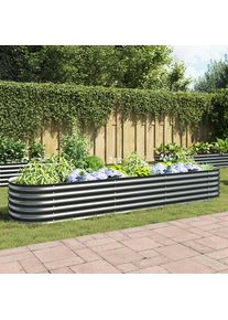 vidaXL Garten-Hochbeet 320x80x44 cm Verzinkter Stahl Grau