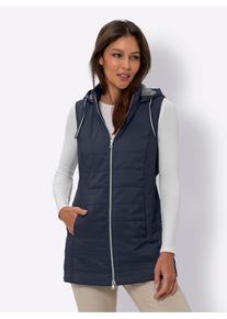WITT Damen Steppweste mit Innenfutter, gestreift, marine, Größe 40, 100% Polyester. Wattierung: 100% Polyester