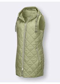 WITT Damen Longweste in Rauten-Steppung, schilf, Größe 54, 100% Polyester. Wattierung: 100% Polyester