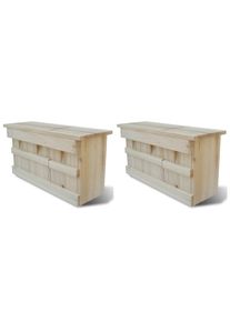 vidaXL Spatzenhaus 2 Stk. Holz 44 x 15,5 x 21,5 cm