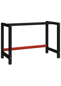 vidaXL Werkbankgestell Metall 120x57x79 cm Schwarz und Rot