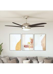 vidaXL Dekorativer Deckenventilator mit Licht 128 cm Braun