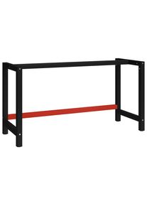 vidaXL Werkbankgestell Metall 150x57x79 cm Schwarz und Rot