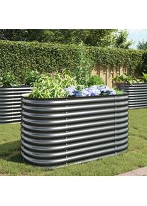 vidaXL Garten-Hochbeet 160x80x81 cm Verzinkter Stahl Grau