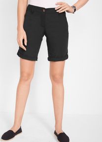 Stretch-Bermuda in schwarz, Grösse 36, 97% Baumwolle, bonprix