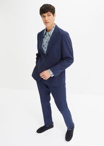 Anzug mit Leinen (2-tlg.Set) Slim Fit in blau, Grösse 60, bonprix