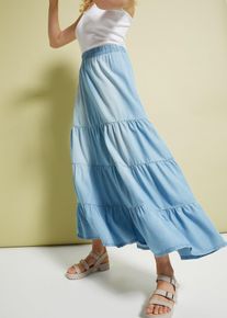 Maxi- Stufenrock in blau, Grösse 38, bonprix