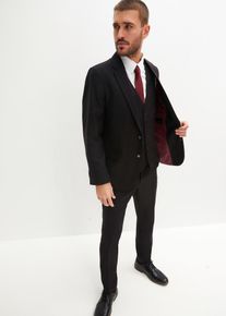 Anzug mit Weste und Krawatte (4-tlg.Set) Slim Fit in schwarz, Grösse 66, bonprix