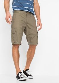 Cargo-Bermuda aus reiner Baumwolle Regular Fit in grün, Grösse 46, 100% Baumwolle, bonprix