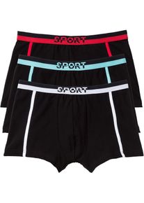 Boxershorts eng (3er Pack) in schwarz, Grösse 6 (L), 95% Baumwolle, bonprix