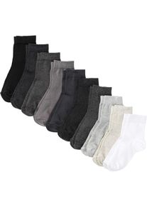 Kurzsocken mit Bio-Baumwolle (10er Pack) in grau, Grösse 39-42, bonprix