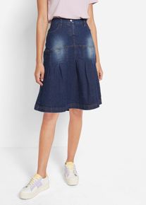 Jeansrock mit Biesen und Bequembund A-Linie in blau, Grösse 40, 97% Baumwolle, bonprix