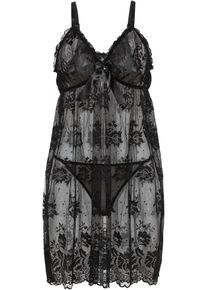 Negligé in schwarz, Grösse 40/42 (M), bonprix