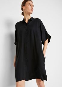 Blusenkleid aus feiner Viskose in schwarz, Grösse 48, bonprix