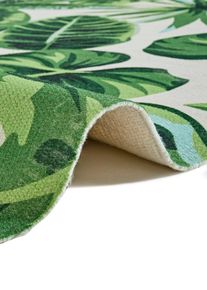 In- und Outdoor Teppich mit großen Blättern in grün | 70x140 cm | bonprix