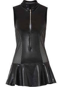 Robe effet mouill&eacute; en noir, Taille 40/42 (M), bonprix