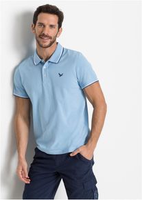 Piqué-Poloshirt aus reiner Bio-Baumwolle in blau, Grösse 60/62 (XXL), 100% Baumwolle, bonprix