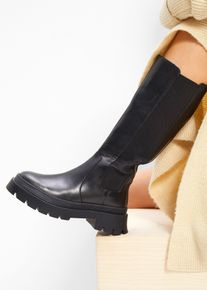 Stiefel aus Leder in schwarz, Grösse 37, bonprix
