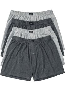 Lockere Jersey Boxershorts (4er Pack) in grau, Grösse 6 (L), aus über 90% Baumwolle, bonprix
