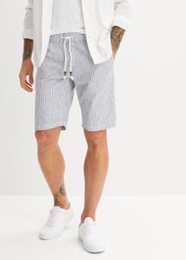 Regular Fit Bermuda aus luftigem Leinen-Mix in blau, Grösse 46, bonprix