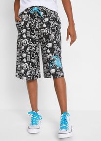Sweat-Bermuda aus reiner Bio Baumwolle in schwarz, Grösse 146, 100% Baumwolle, bonprix