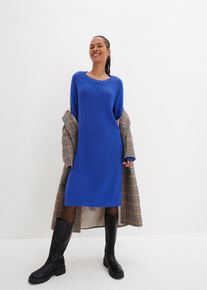 Oversize-Strickkleid aus Rippstrick in blau, Grösse 36/38 (S), bonprix