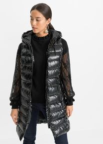 Steppweste in Glanzoptik in schwarz, Grösse 36, bonprix