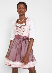 Dirndl mit Schürze kniefrei (2-tlg. Set) in lila, Grösse 46, bonprix
