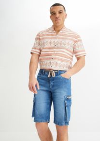 Kurzarmhemd bedruckt in weiss, Grösse 39/40 (M), 100% Baumwolle, bonprix