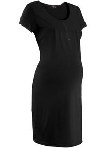 Still-Nachthemd mit Bio-Baumwolle in schwarz, Grösse 36/38 (S), 95% Baumwolle, bonprix