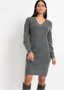 Robe en maille en gris, Taille 48/50 (XL), Couleur/Motif: anthracite chin&eacute;, bonprix