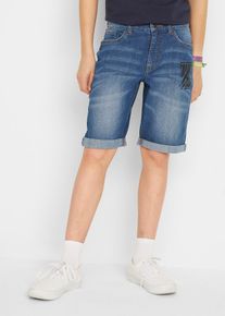 Stretchjeans-Bermuda Slim Fit in blau, Grösse 134, aus über 80% Baumwolle, bonprix