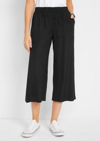 3/4-Hose mit Bequembund aus Viskose in schwarz, Grösse 38, bonprix