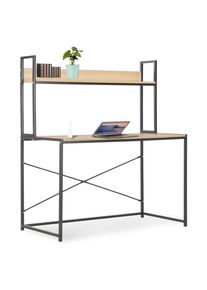 vidaXL Computertisch Schwarz und Eiche 120x60x138 cm