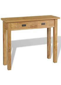 vidaXL Konsolentisch Massivholz Teak 90x30x80 cm