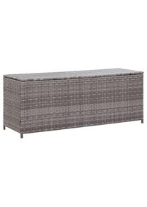 vidaXL Garten-Auflagenbox Grau 150x50x60 cm Poly Rattan