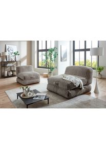 Inosign XXL-Sessel »Pia«, Loungesessel in Megacord, 2 Grössen, Schlaffunktion und Pouf-Funktion