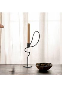 ferm LIVING Kerzenständer Valse Tall, schwarz, Eisen