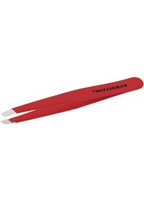 Tweezerman Pinzette »Schräge Slant« rot SIGNATURE RED Perfekt zusammenlaufende, handgefeilte Spitzen