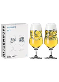 Ritzenhoff Bierglas »Brauchzeit Pils Wasser No 3/4. 374 ml, 2 Stück«