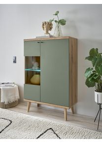 Inosign Vitrine »MAVAS«, in moderner Trendfarbe, Giffe aus Metall (Schwarz), Höhe 134 cm