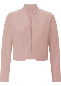 Damen Bolerojacke mit Wellenabschluss, Stehkragen puder
