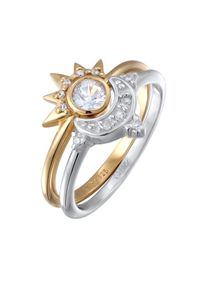 Elli Ring 'Sonne und Mond' Damen, gold / silber / transparent, Gr&ouml;&szlig;e 54