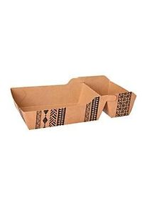 Pommesbox Papstar Maori, Einweg, 2 Fächer, gross, L 185 x B 110 x H 35 mm, 100 % biologisch abbaubar & FSC®-zertifizierte Pappe, braun, 360 Stück