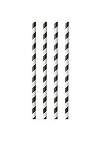 Trinkhalme Papstar Stripes, Einweg, L 290 x Ø 6 mm, aus FSC®-zertifiziertem Papier, schwarz-weiss, 100 Stück