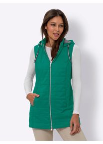 WITT Damen Steppweste mit Innenfutter, gestreift, grün, Größe 46, 100% Polyester. Wattierung: 100% Polyester