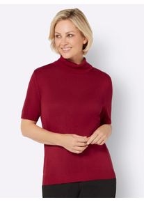 WITT Damen Rollkragenpullover mit Kurzarm, kirsche, Größe 42, 100% Viskose