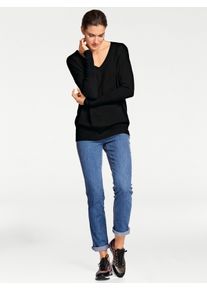Heine Witt Damen Kaschmirpullover mit V-Ausschnitt, schwarz, Gr&ouml;&szlig;e 36/38, 100% Kaschmir