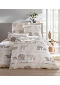 HEINE HOME Witt Bettw&auml;sche, sesam-wei&szlig;-bedruckt, Gr&ouml;&szlig;e 135x200 cm + 40x80 cm, 100% Baumwolle